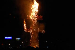 A photo showing Ravan set on fire during Ramlila in Mumbai. Photo taken by George Jose