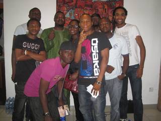 A photo showing members of Adé Bantu´s Hip-Hop project.