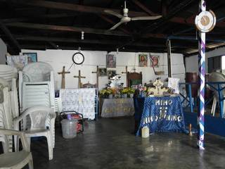 Photo of a prayer room in a garage in Lagos. Photo taken by Stephan Lanz